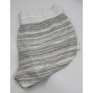 Athleta Women's‎ 14 White Striped Linen Cabo Beachside 3.5" Shorts